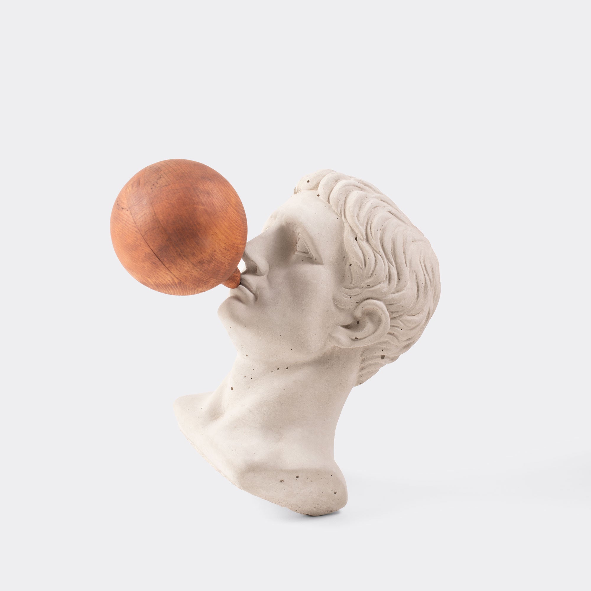 Busto David con Chicle de Concreto y Madera 14 x 32 x 30 cm