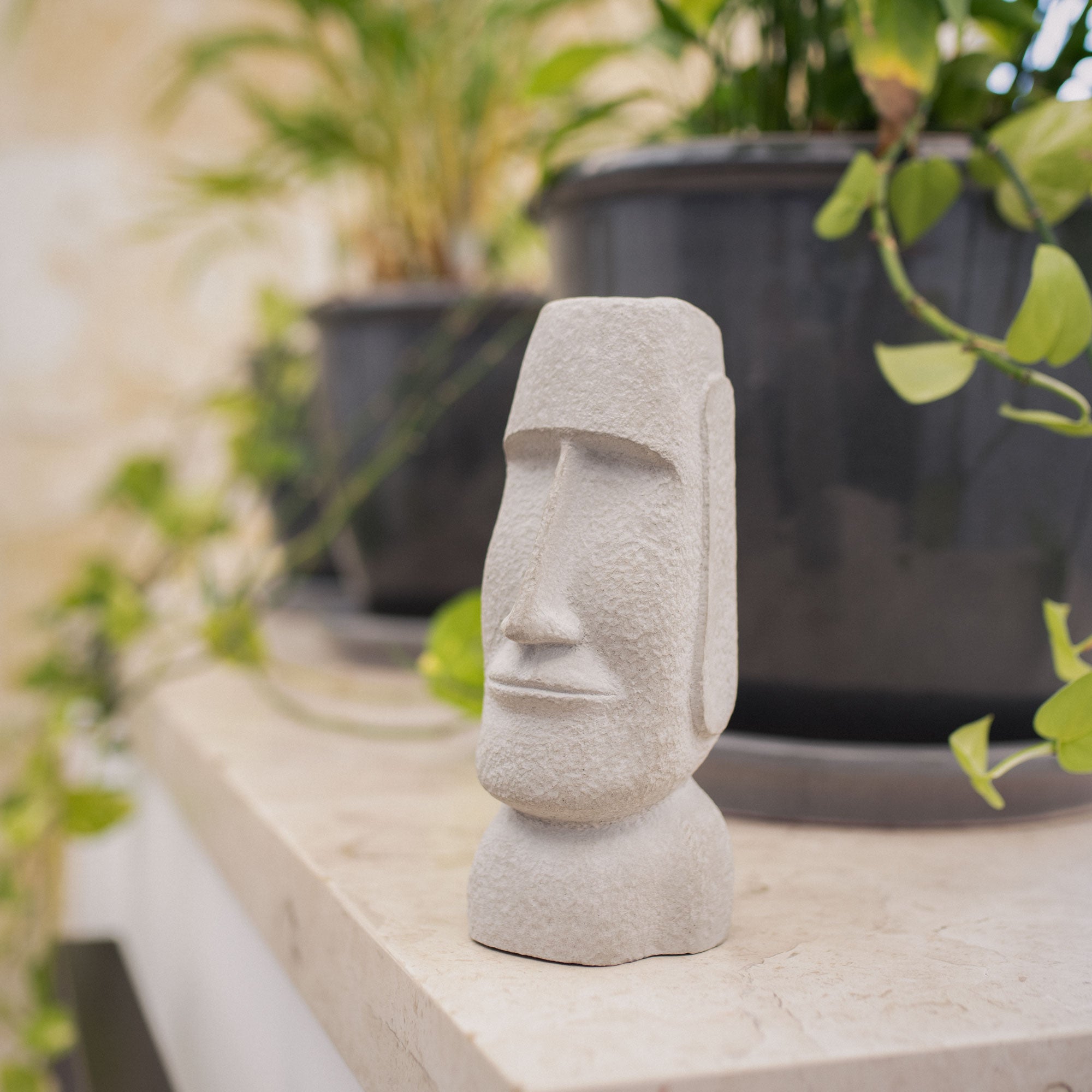 Cabeza Moai de Concreto 10 x 10 x 23 cm