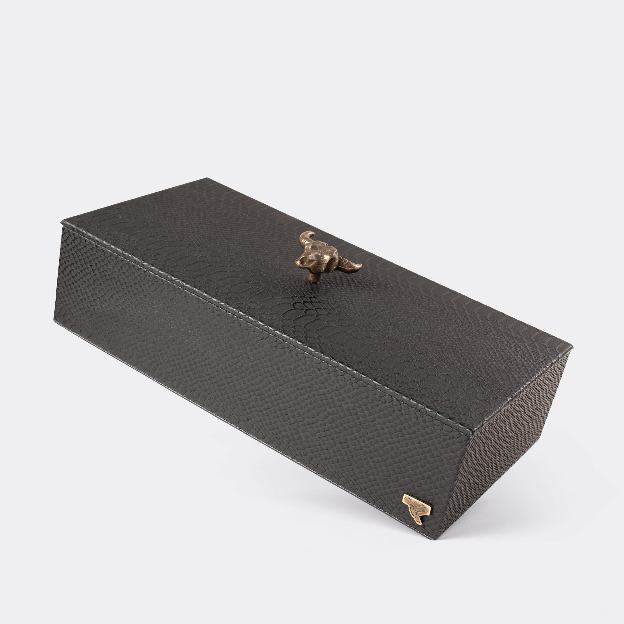 Caja de té con 8 divisiones Negro Toro