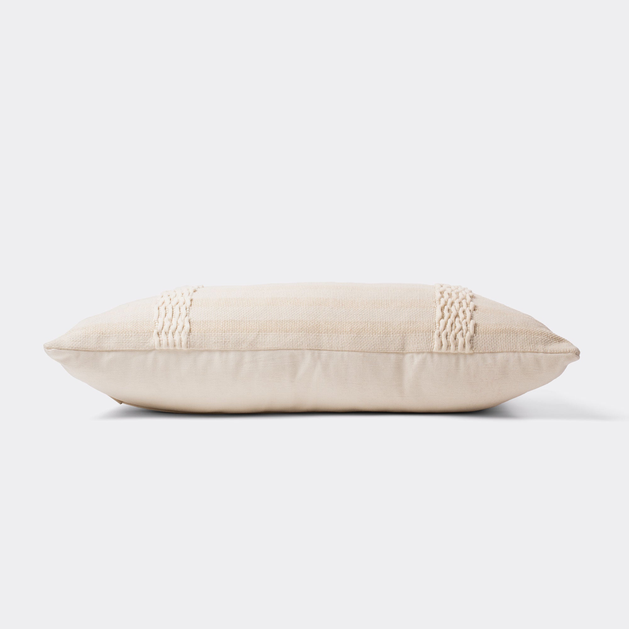 Cojín Rectangular Crudo Tejido Macramé