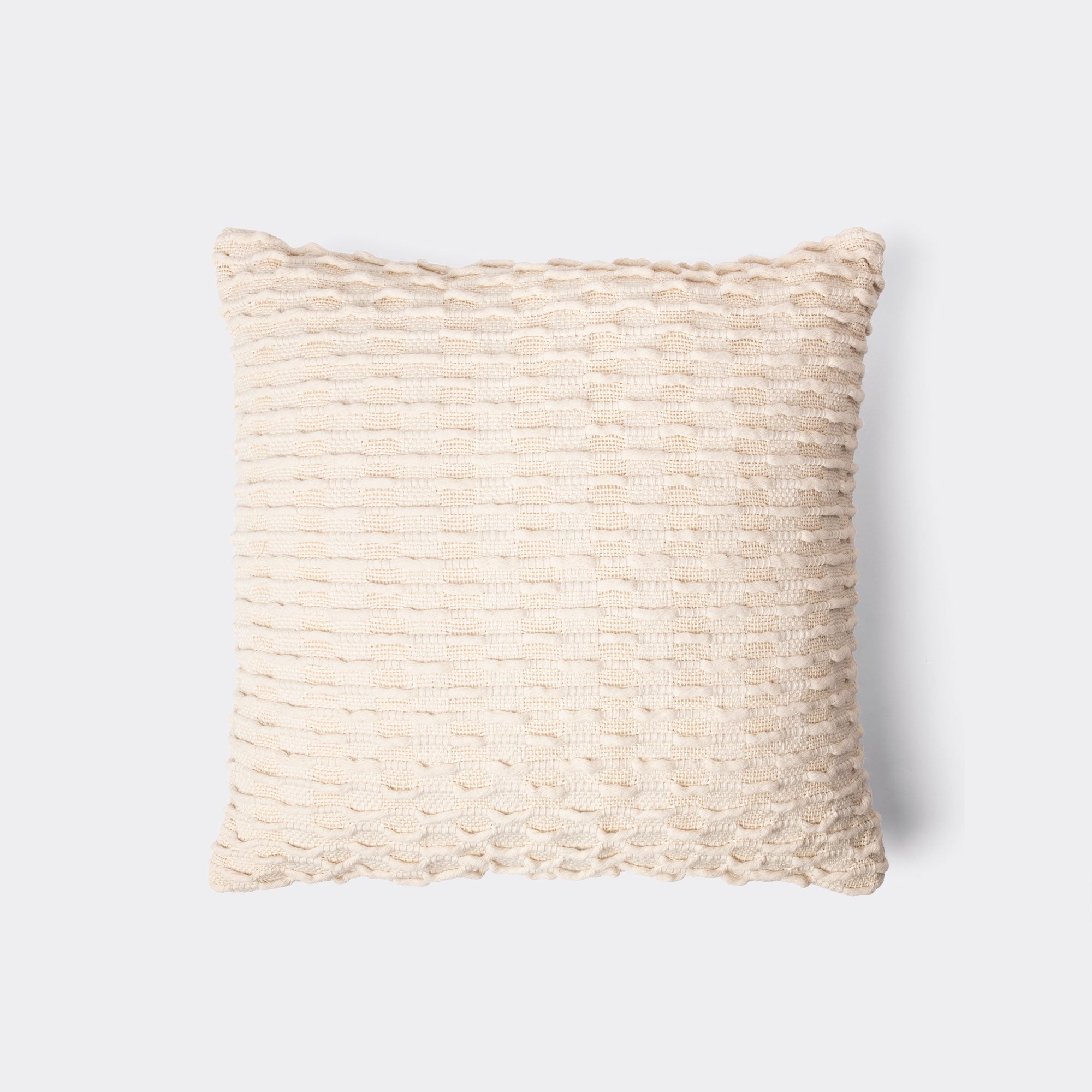 Cojín Cuadrado Crudo de Macramé Zig Zag