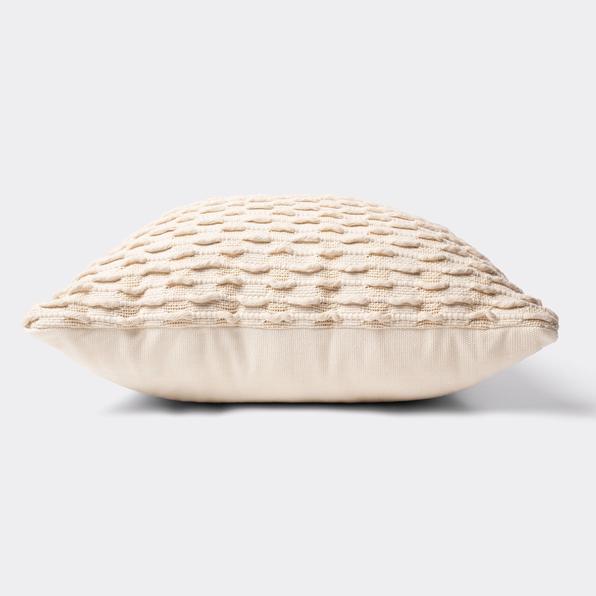 Cojín Cuadrado Crudo de Macramé Zig Zag