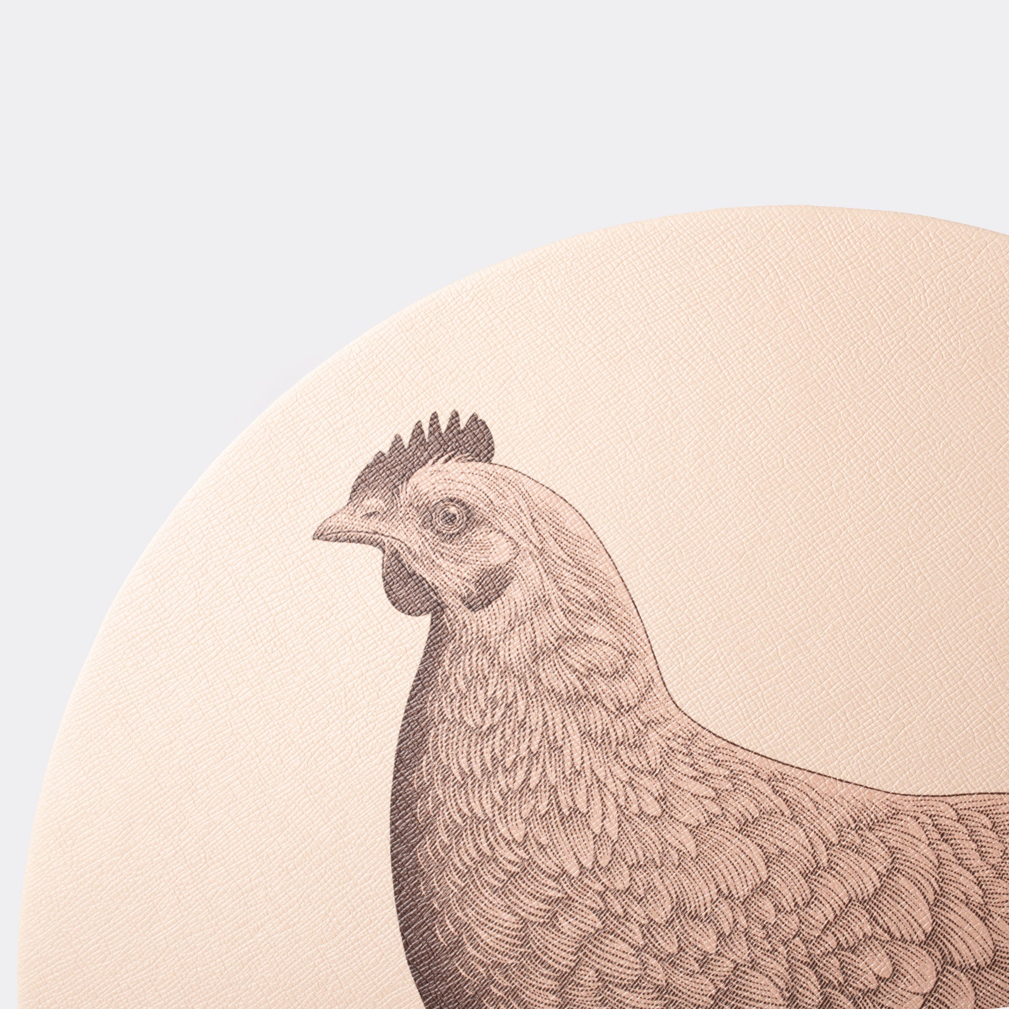 Set De 6 Manteles Rígidos Redondos Con Estampado Huevos Gallina